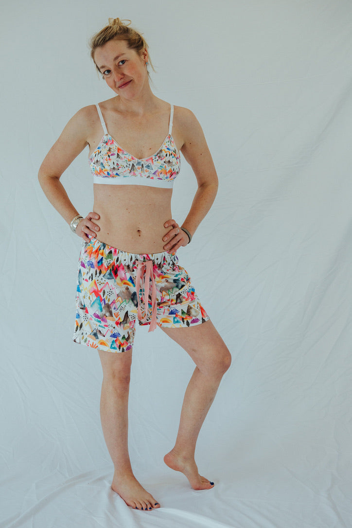 WHIMISCAL MOUNTAIN FLOW SHORTS
