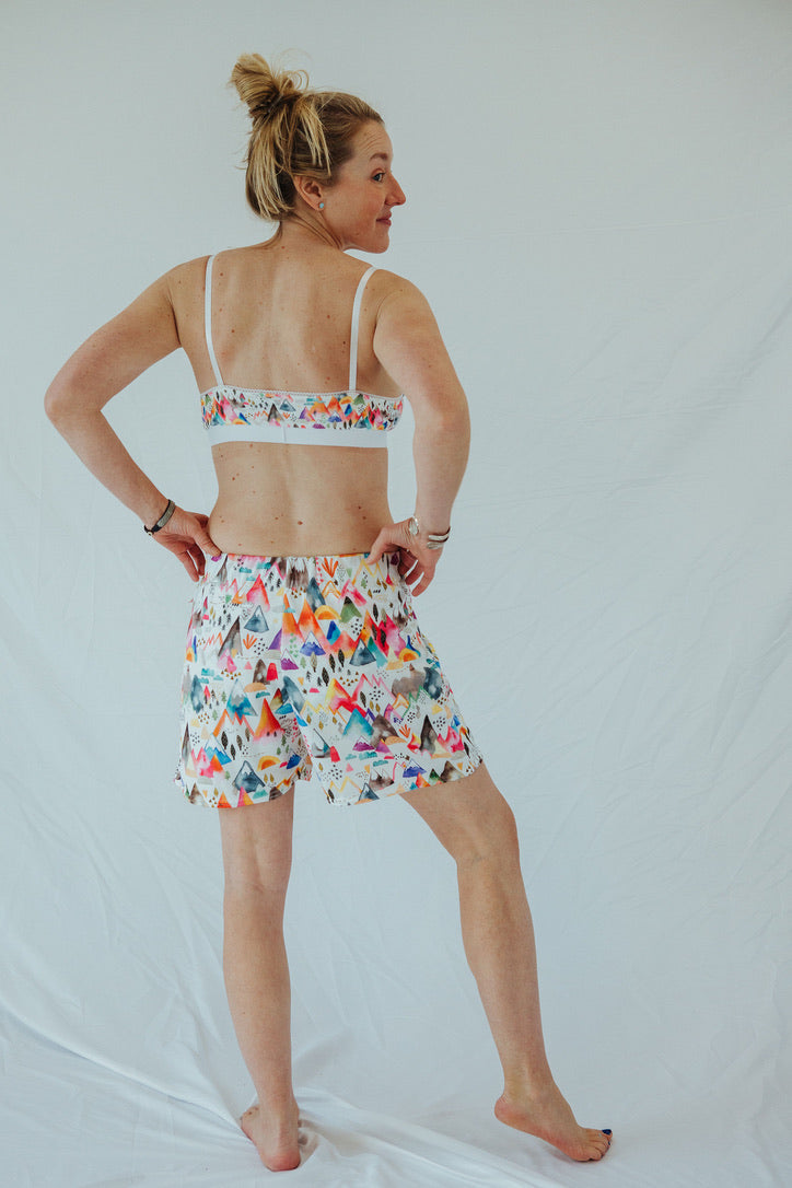 WHIMISCAL MOUNTAIN FLOW SHORTS