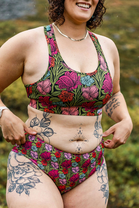 Floral Bloom Core Merino Wool Sports Bra