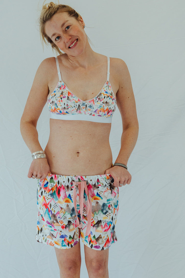 WHIMISCAL MOUNTAIN FLOW SHORTS