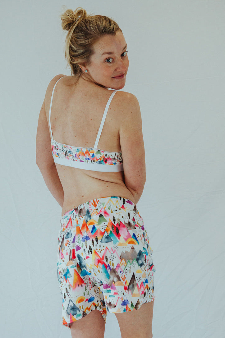 WHIMISCAL MOUNTAIN FLOW SHORTS