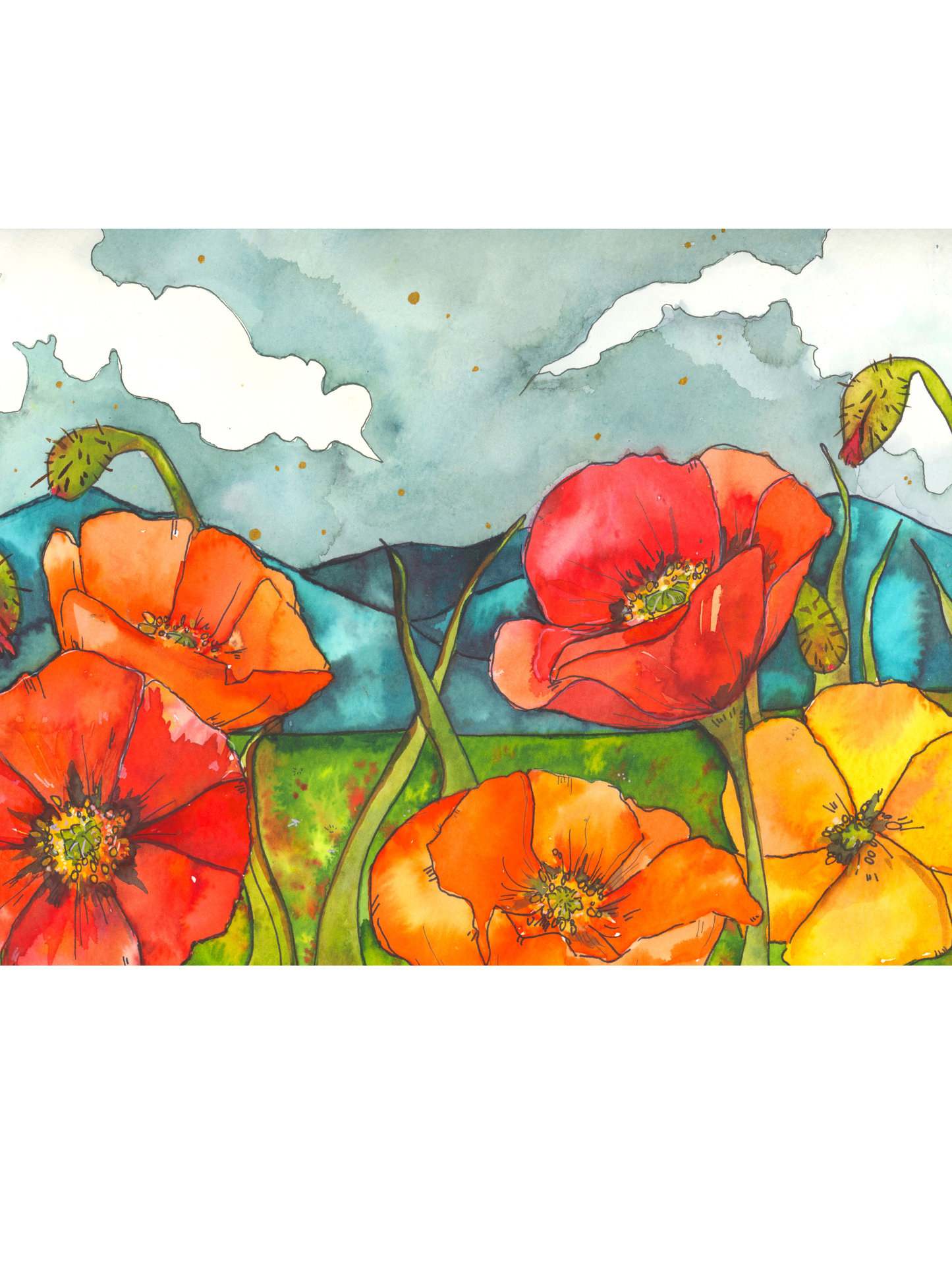 Poppies Fleece Overalls