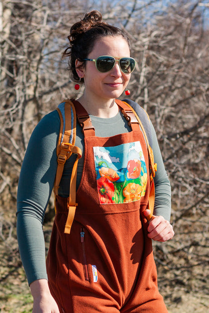 Poppies Fleece Overalls