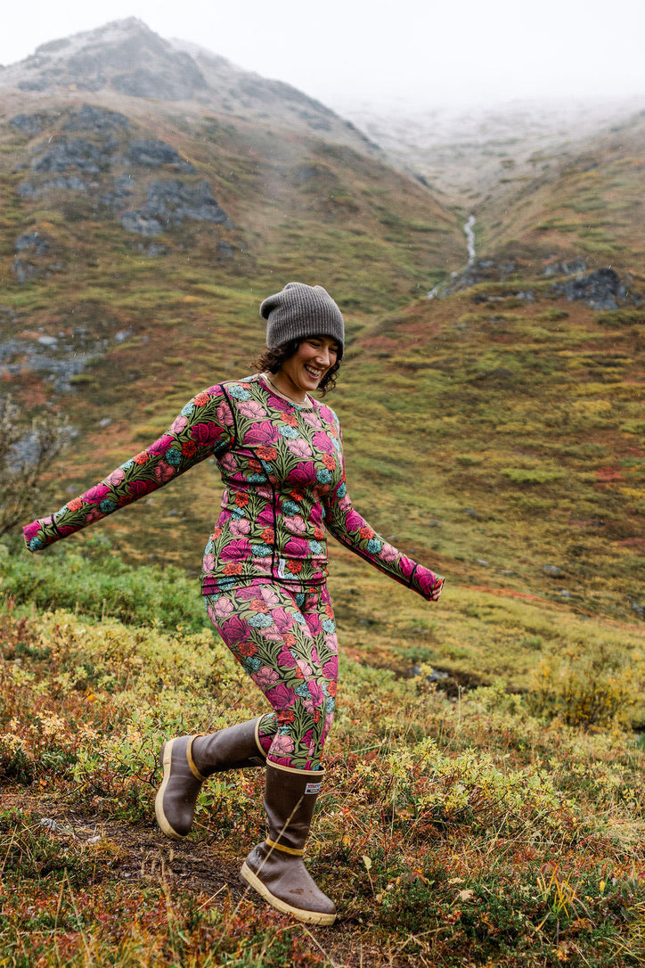 Floral Bloom Core Merino Wool Baselayer Top