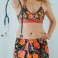 Peonies Print Bra