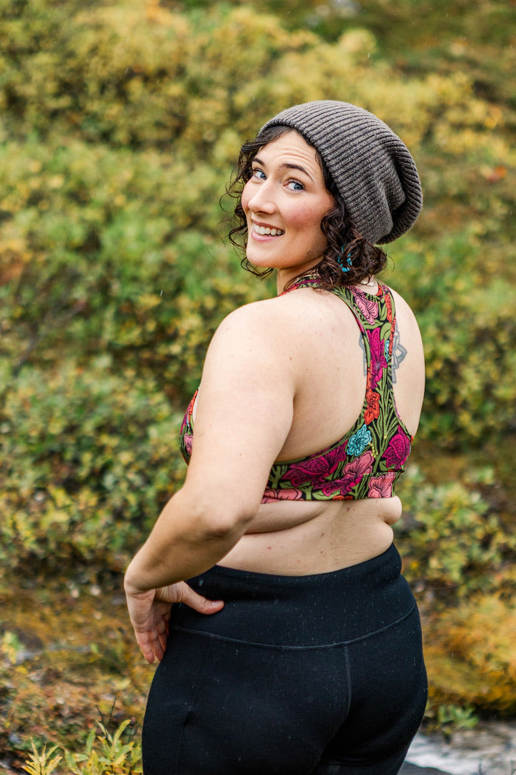 Floral Bloom Core Merino Wool Sports Bra