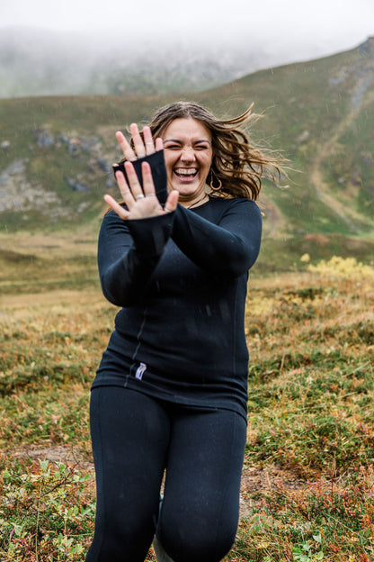Black Core Merino Wool Baselayer Top
