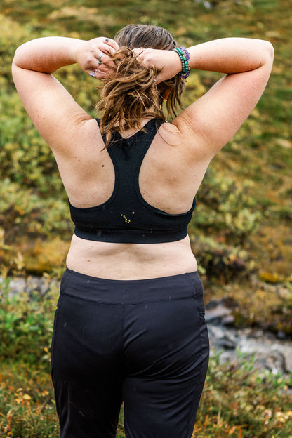 Black Core Merino Wool Sports Bra