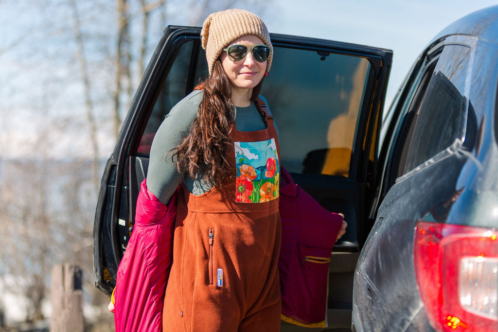 Poppies Fleece Overalls