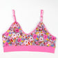 Pink Floral Print Bra