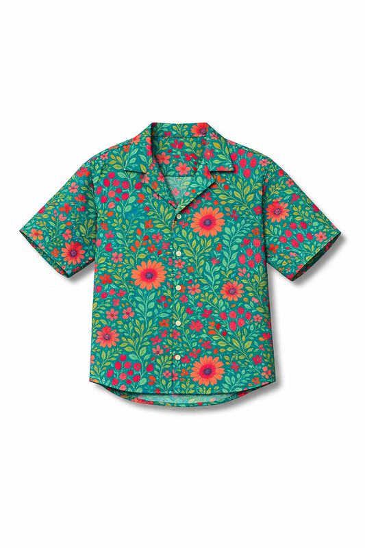 Wildflower Riot Boxy Polo Shirt