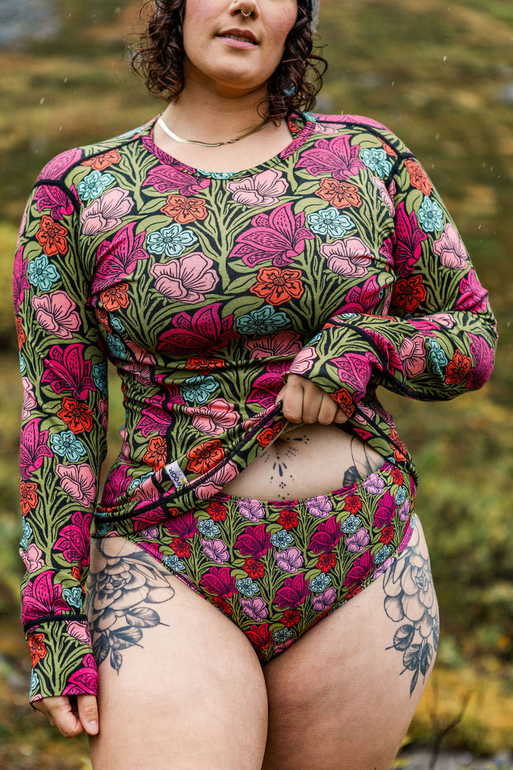 Floral Bloom Core Merino Wool Sports Bra
