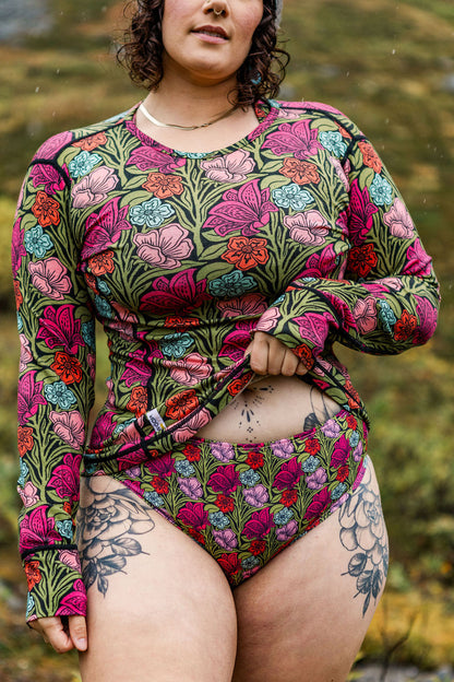 Floral Bloom Core Merino Wool Sports Bra