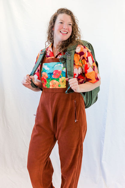 Poppies Fleece Overalls
