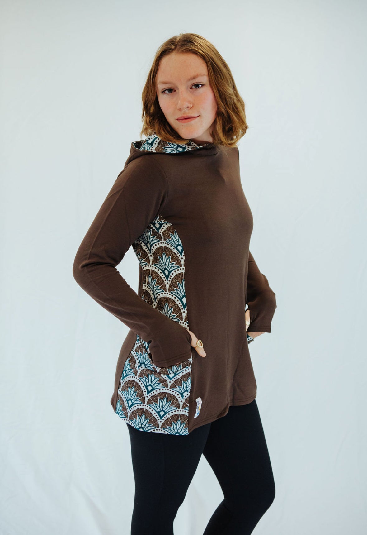 SERENITY BROWN ABSTRACT TUNIC