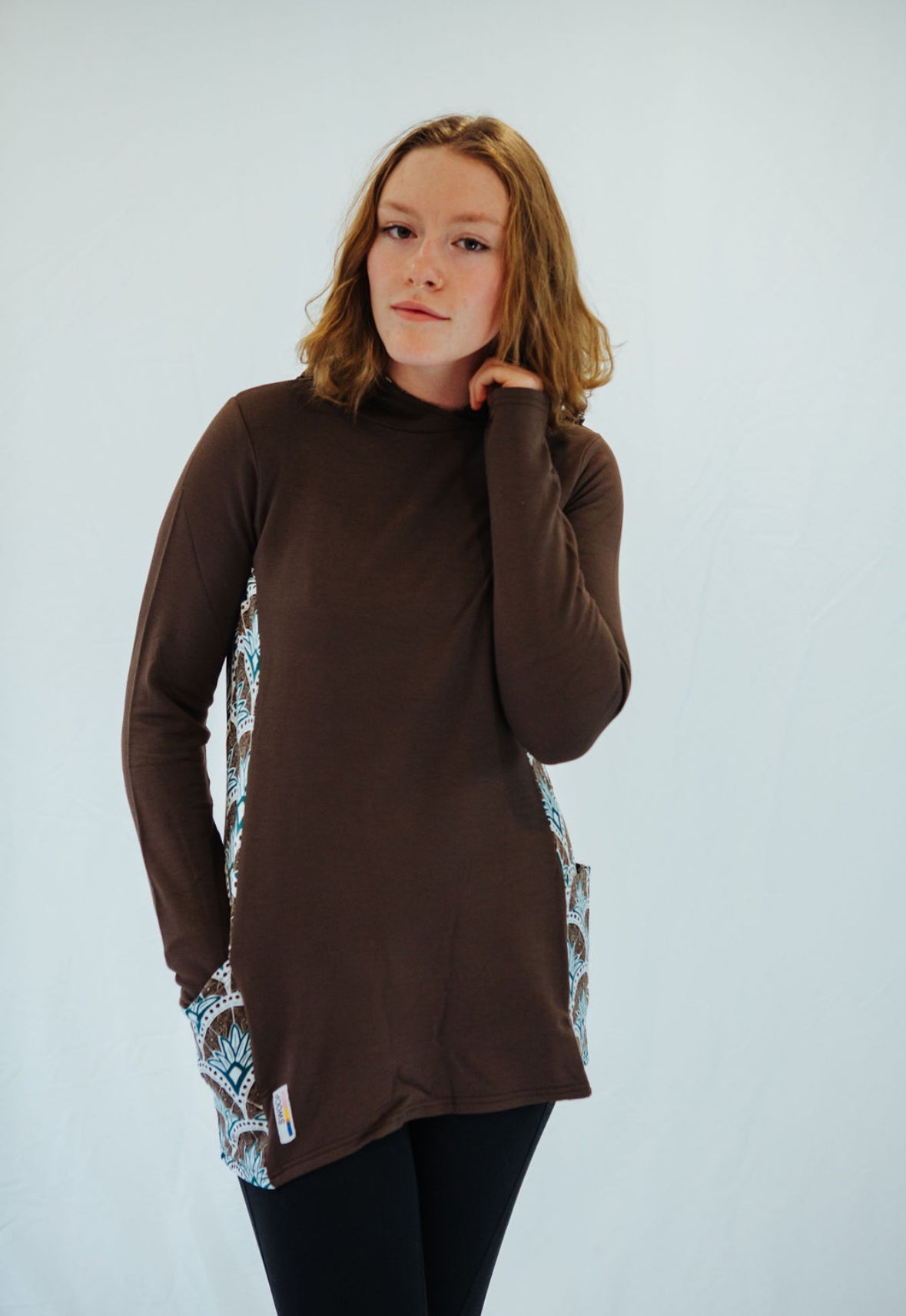 SERENITY BROWN ABSTRACT TUNIC