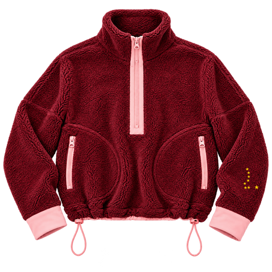 Wine Sherpa Fleece Quarter-Zip Pullover | PRE-ORDER