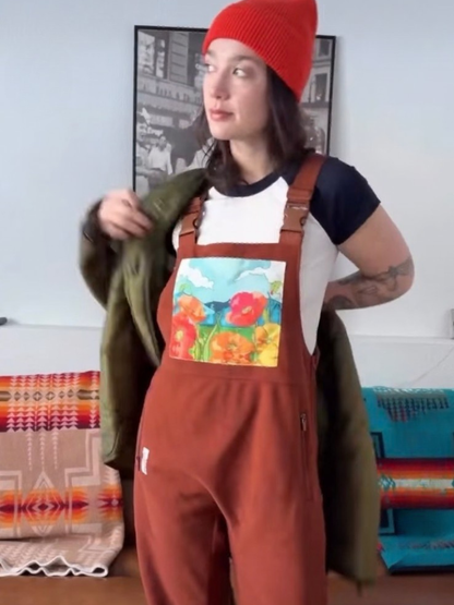 Poppies Fleece Overalls